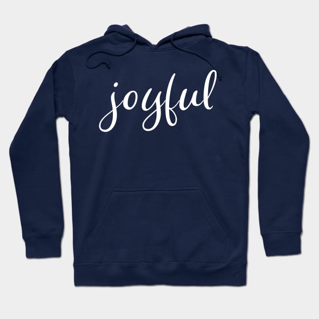 Copy of Copy of Joyful Pastel Blue Script Christmas Holiday Wish Hoodie by OneLook